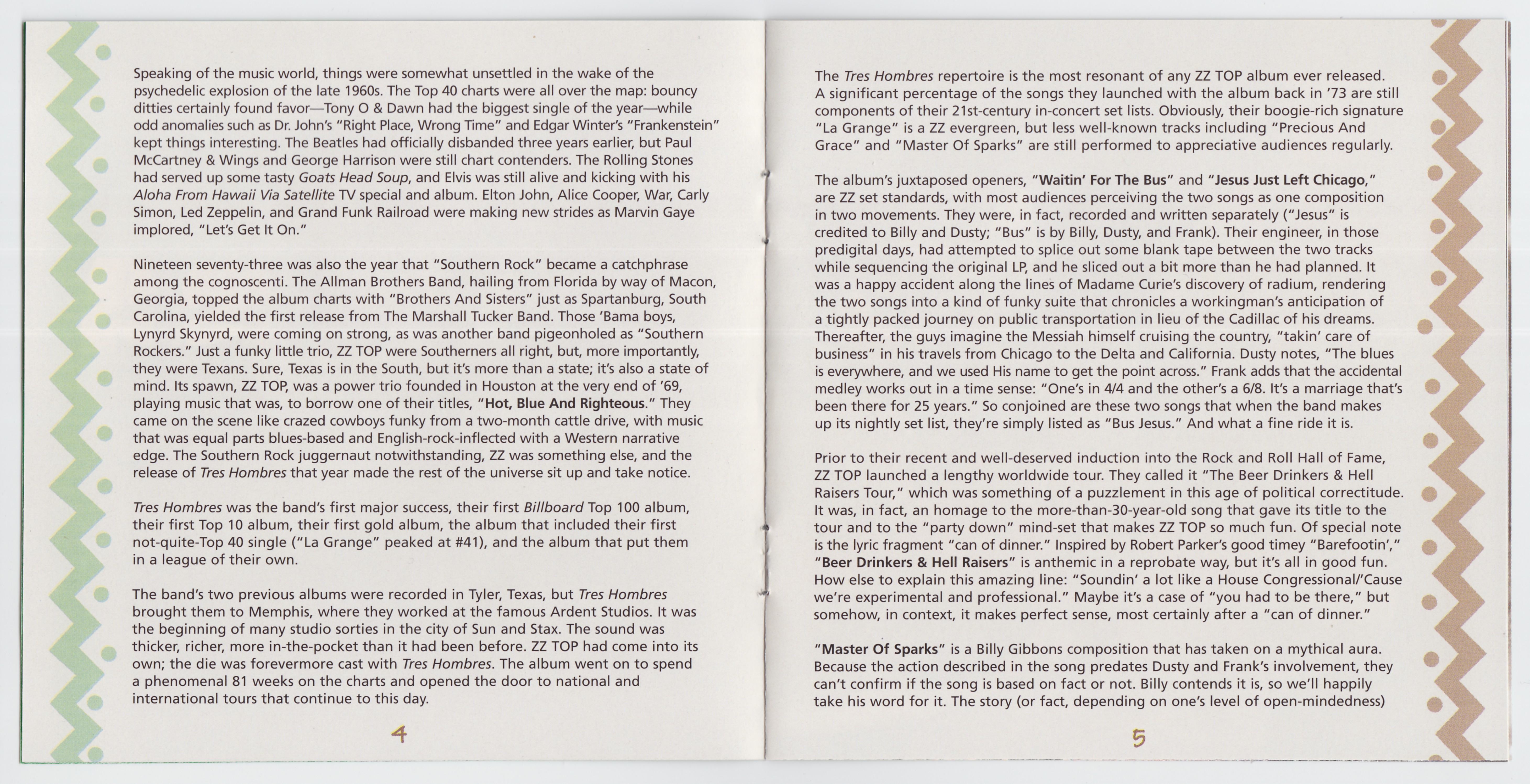 ZZ Top  Tres Hombres : Booklet03  us